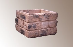 Блок забора Шамотный кирпич с декором