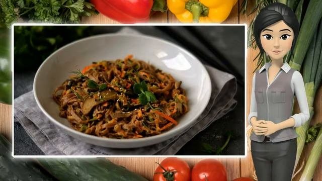 Гречневая лапша с ореховым соусом
