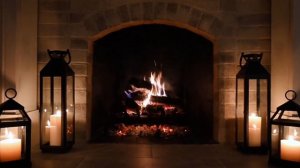 FIREPLACE 4K MUSIC | FIREPLACE BACKGROUND | JAZZ MUSIC FOR RELAXATION