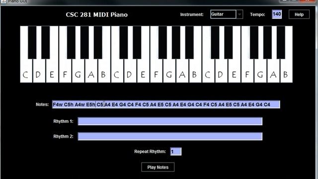 Java Swing MIDI Piano смотреть онлайн