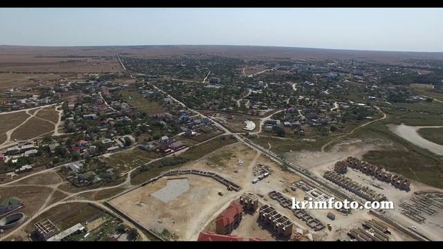 Черноморское Крым панорама поселка с высоты птичьего полета часть 2