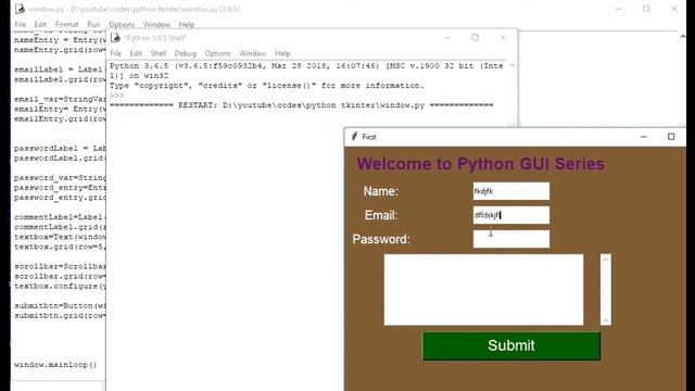 Python Tkinter GUI: 6 Reading from tkinter fields and Writing in file смотреть онлайн
