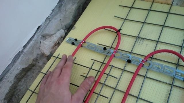 Тёплый пол на пенопласте и армирующей сетке на французском балконе