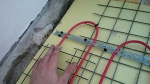 Тёплый пол на пенопласте и армирующей сетке на французском балконе