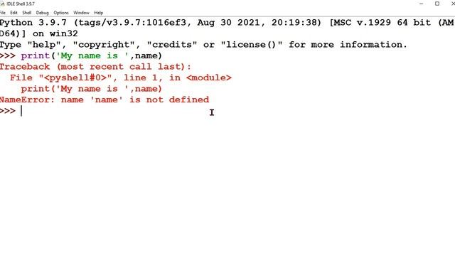 NameError name 'name' is not defined