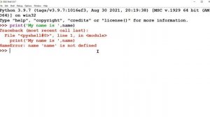 NameError  name 'name' is not defined