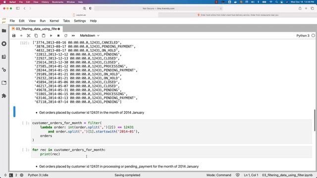 Mastering Python - Understanding Map Reduce Libraries - 03 Filtering Data using filter