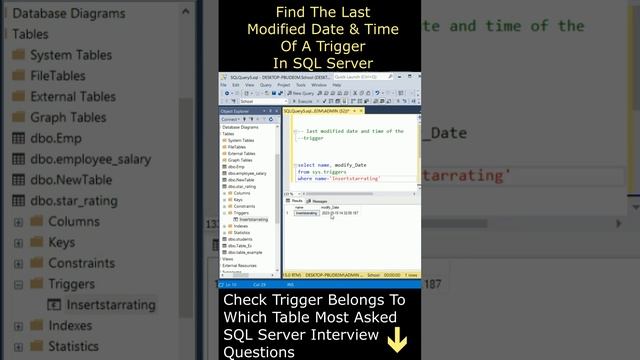 SQL Server tutorials advanced get find trigger Last modified date time  #triggers