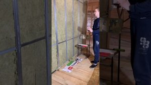 Перегородка из профилей и гвл с утеплителем