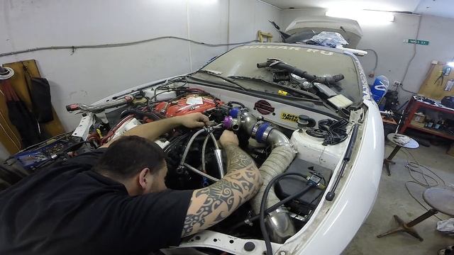 Хендай Тибурон 2.7 МТ с двумя турбинами. Установка турбин. Hyundai Tiburon TwinTurbo 16+