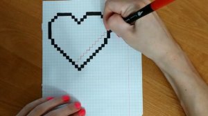 Как нарисовать радужное сердечко по клеточкам легко