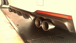 BMW F30 316i with stainless steel sports quad exhaust system upgrade.