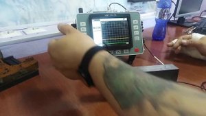 Настройка ручного ПЭП50 в  дефектоскопе УДСМ-РДМ-35