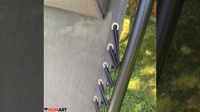 Кресло шезлонг с подстаканником Homart ZGC-004 120 кг раскладной серый графит (9400)