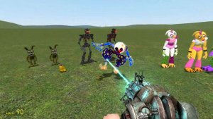 COMPLETE ALL FNAF 1 9 SECURITY BREACH ANIMATRONICS SIZE COMPARISON In Garry's Mod!