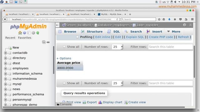 15   MySQL database server AVG , MIN , MAX functions