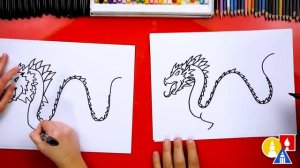 Как нарисовать китайского дракона How To Draw An Easy Chinese New Year Dragon