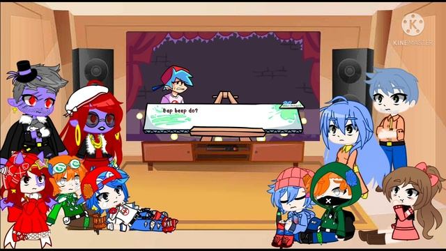 Original Fnf react to Soft fnf week 6. Gacha club