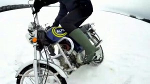 Зимняя покатушка на мопеде Альфа и Карпаты+Дрифт