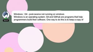 Windows : Git - post-receive not running on windows