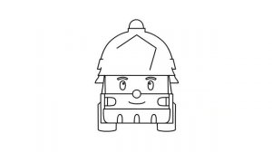 How to draw Roy from Robocar Poli. Step by step Roy fire engine drawing for kids. Рой. 怎样画罗伊消防车