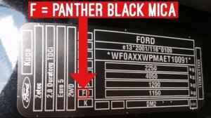 Where is the Paint Code / Colour Code Location on a Ford Kuga 2020 - 2012 Find it Fast