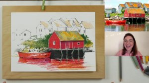 Бесплатный мастер-класс по скетчингу цветными карандашами «Красный дом»