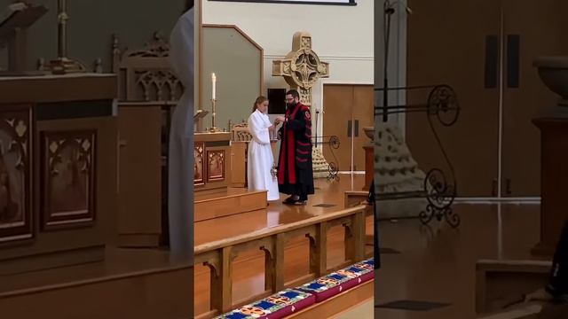 Maggie’s first day as a Thurifer, Pentecost Sunday 2022.