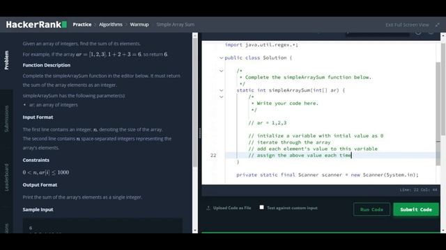Simple Array Sum hackerrank solution in java | Simple Array Sum | codedecks