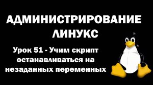Администрирование Линукс (Linux) - Урок 51 - Учим скрипт останавливаться на назначенных переменных