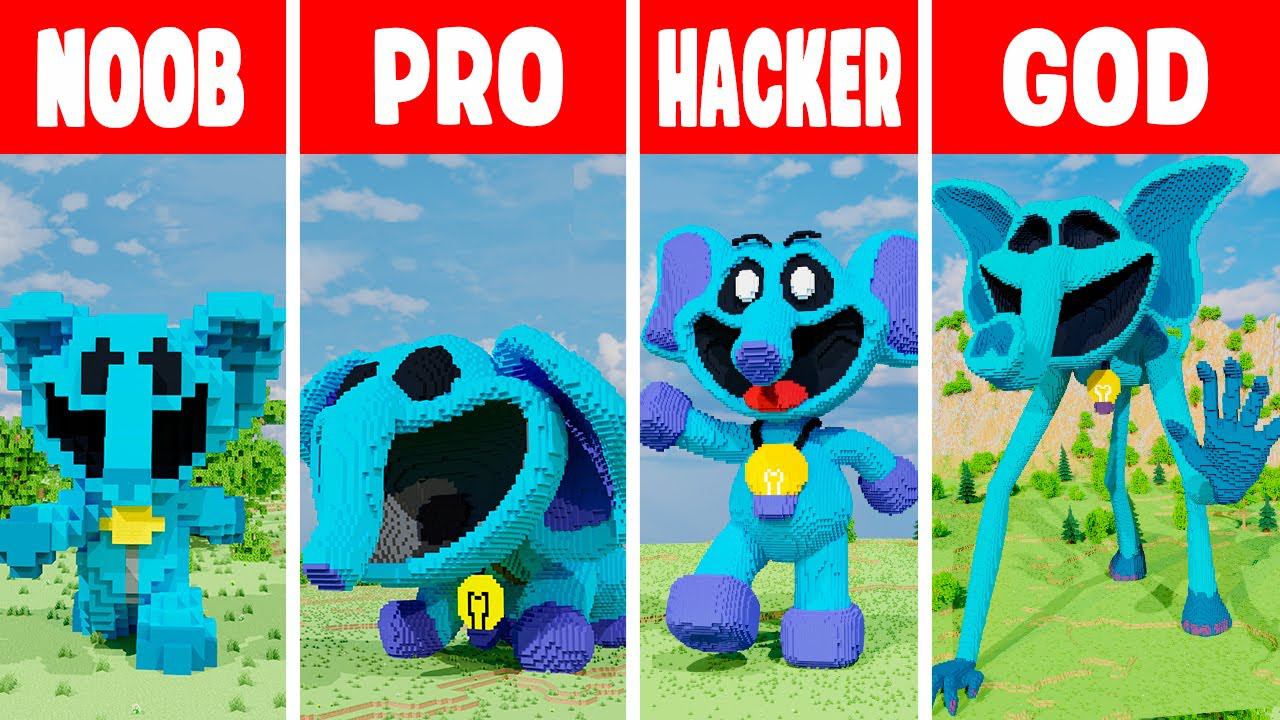 BUBBA BUBBAPHANT (Poppy Playtime 3) MINECRAFT BUILD CHALLENGE - NOOB vs PRO vs HACKER vs GOD