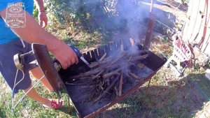 Курица гриль # на мангале с мотором, сделанный своими руками