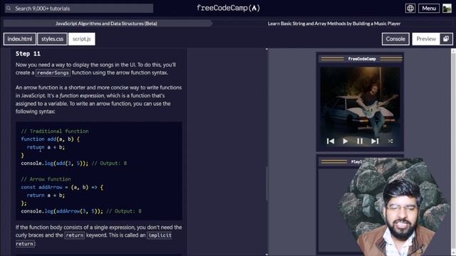 Learn Basic String and Array Methods by building Music Player using HTML, CSS & JavaScript (Part-1)