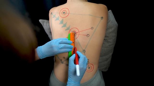 ASMR Real Person Back Measuring Inspection Drawing Exam Mapping Tracing No Talking