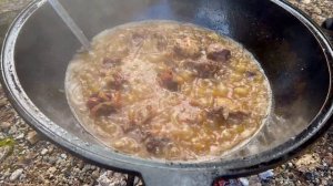 Cow Tails Stewed With Vegetables / Cooking Dinner In The Mountains By The River