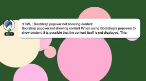 HTML : Bootstrap popover not showing content