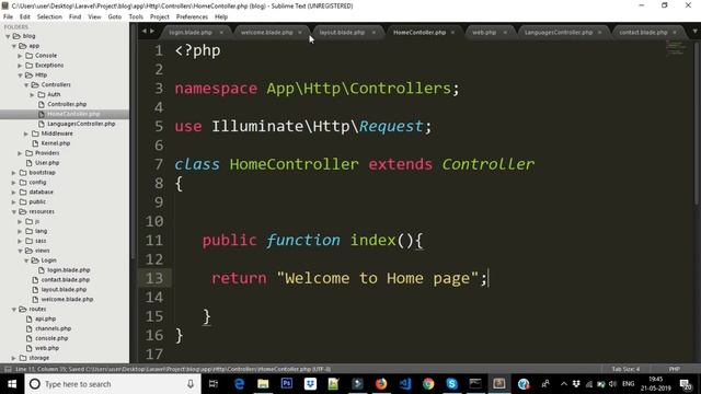 Laravel 5 Tutorial for Beginners | Blade Templating Basics | @section & @yield | Part-7 ?? смотреть онлайн