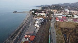 drone footage in sky Batumi Georgia