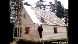 Процесс строительства дома 8х8 м2 из бруса
