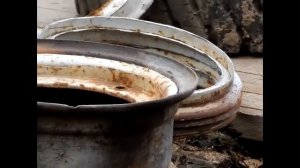 Установка мощьных колёс на телегу.