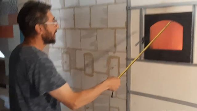 Печь воздушного отопления кирпичная конвекционная аккумуляционная теплоёмкая. 'Хмелинец'. 2021г.