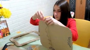 Фоторамка А4 из картона. Декор шпагатом и холодным фарфором.
