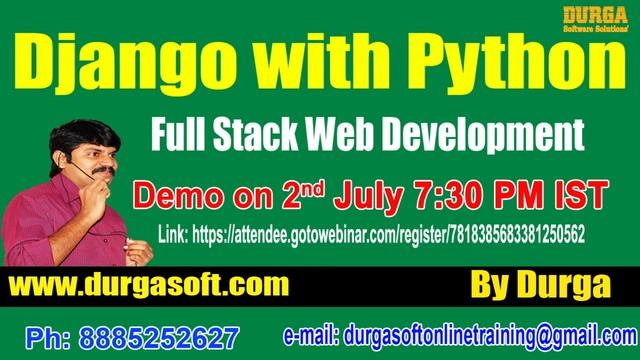 Web Development DJANGO with PYTHON Online Training in DURGASOFT