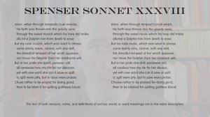 Poetry: Edmund Spenser Amoretti Sonnet 38 - Modernised English with Notes