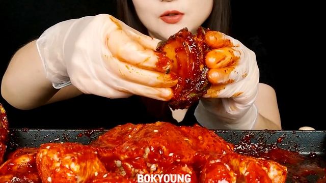 ASMR(요리와먹방) 오늘은 매콤한 해물찜이에요(전복, 베이비킹크랩, 가리비, 아르헨티나 새우, 문어, 새송이버섯, 양송이버섯) 먹방  MUKBANG