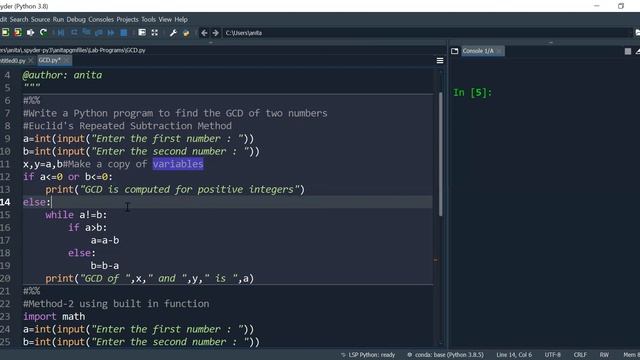 Greatest Common Divisor - Python Code