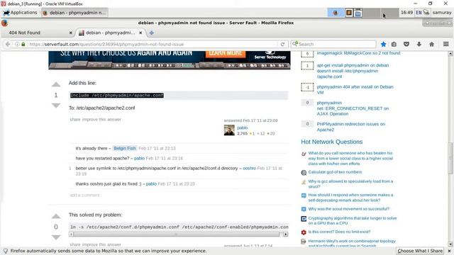 localhost/phpmyadmin not found Debian 9