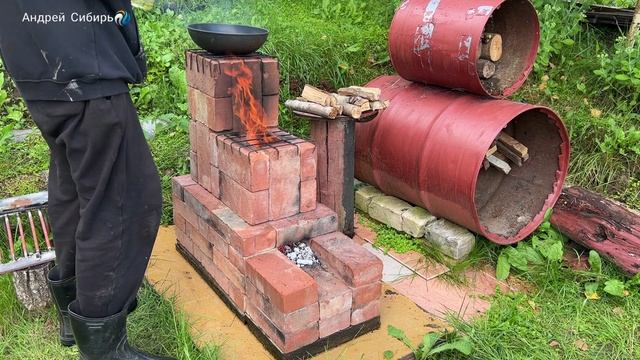 Уличная печь за 2 минуты без помощи мужчины и цемента! Делай и готовь на свежем воздухе!