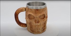 Кружка с Раскалывающимся Черепом Своими Руками из Дерева! DIY