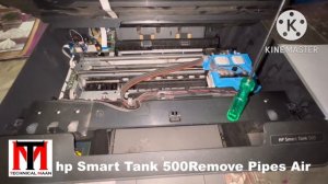 Printer hp Smart Tank 500 Pipe Air Problem & Blank Paper Print ( Head Ink Charging 100% Solution )